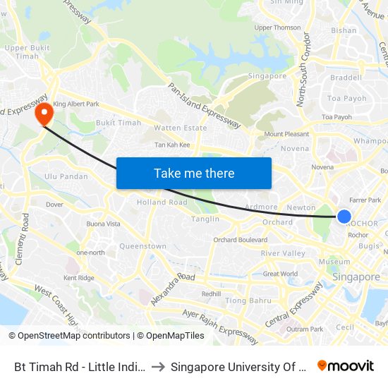 Bt Timah Rd - Little India Stn (40019) to Singapore University Of Social Sciences map