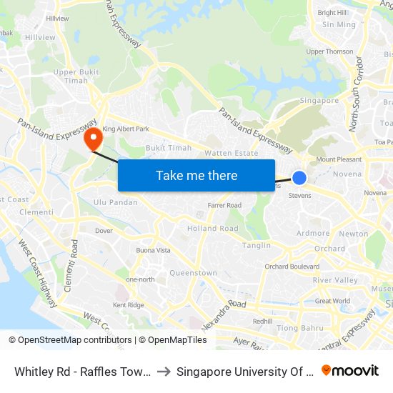Whitley Rd - Raffles Town Club (40231) to Singapore University Of Social Sciences map