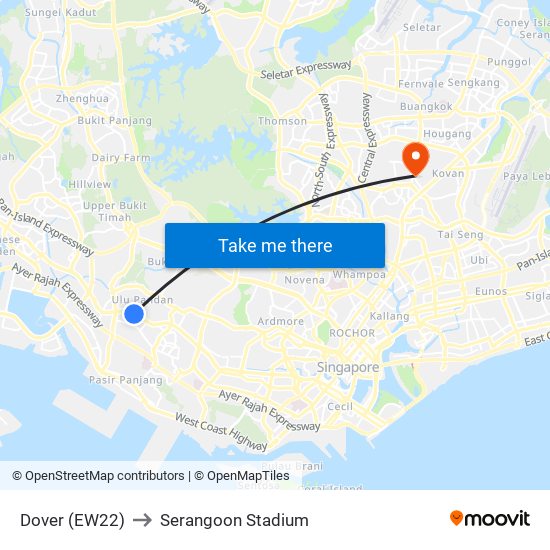 Dover (EW22) to Serangoon Stadium map