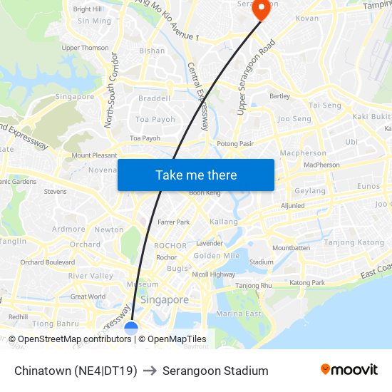 Chinatown (NE4|DT19) to Serangoon Stadium map