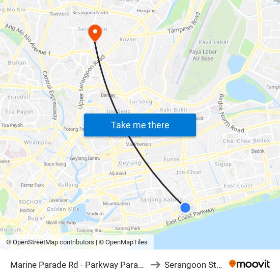 Marine Parade Rd - Parkway Parade (92049) to Serangoon Stadium map