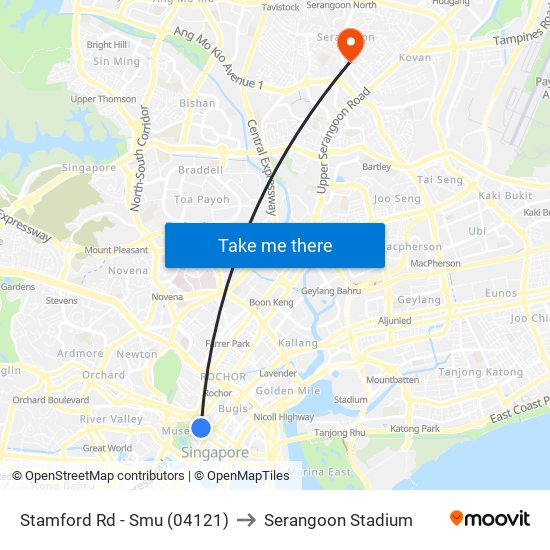 Stamford Rd - Smu (04121) to Serangoon Stadium map