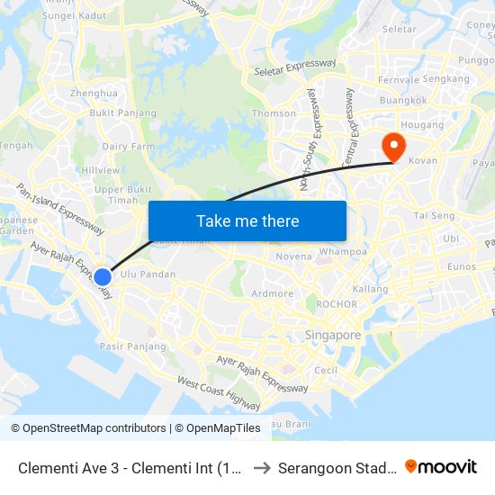 Clementi Ave 3 - Clementi Int (17009) to Serangoon Stadium map