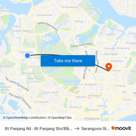 Bt Panjang Rd - Bt Panjang Stn/Blk 604 (44251) to Serangoon Stadium map