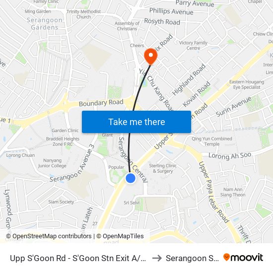 Upp S'Goon Rd - S'Goon Stn Exit A/Blk 413 (62139) to Serangoon Stadium map