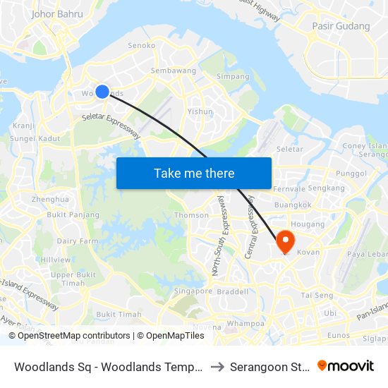 Woodlands Sq - Woodlands Temp Int (47009) to Serangoon Stadium map