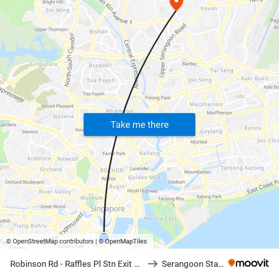 Robinson Rd - Raffles Pl Stn Exit F (03031) to Serangoon Stadium map