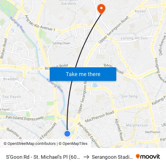 S'Goon Rd - St. Michael's Pl (60161) to Serangoon Stadium map