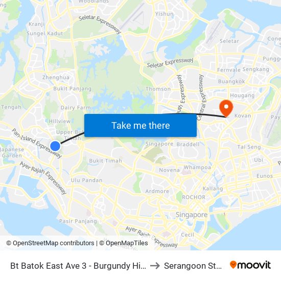 Bt Batok East Ave 3 - Burgundy Hill (42319) to Serangoon Stadium map