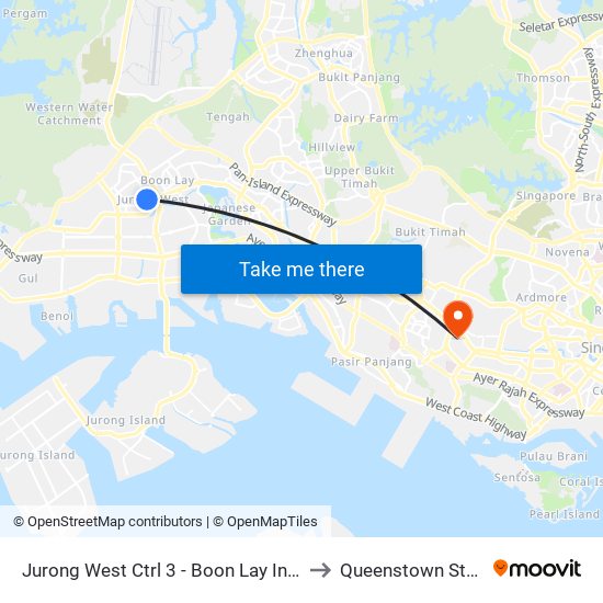 Jurong West Ctrl 3 - Boon Lay Int (22009) to Queenstown Stadium map