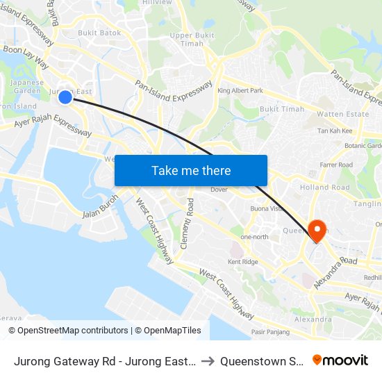 Jurong Gateway Rd - Jurong East Int (28009) to Queenstown Stadium map