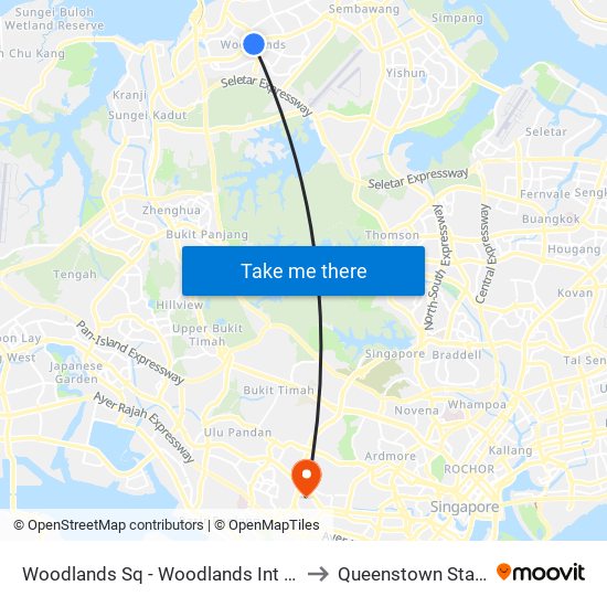 Woodlands Sq - Woodlands Int (46009) to Queenstown Stadium map