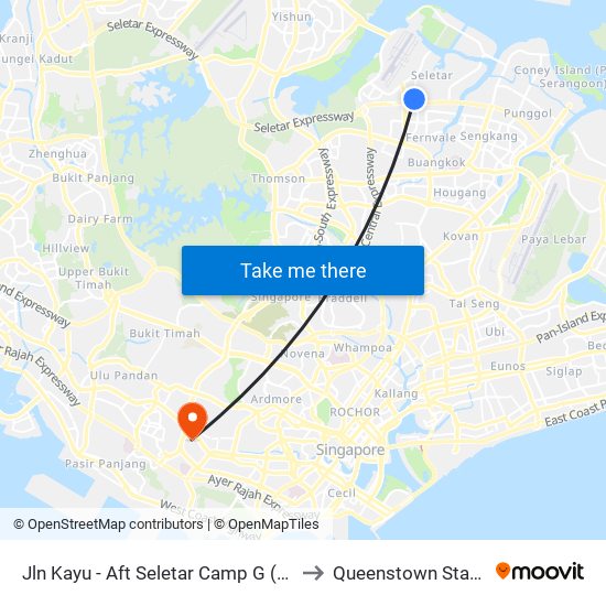 Jln Kayu - Aft Seletar Camp G (68119) to Queenstown Stadium map