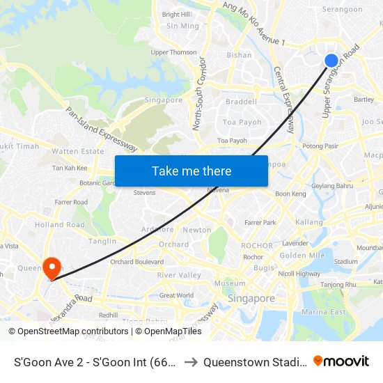 S'Goon Ave 2 - S'Goon Int (66009) to Queenstown Stadium map