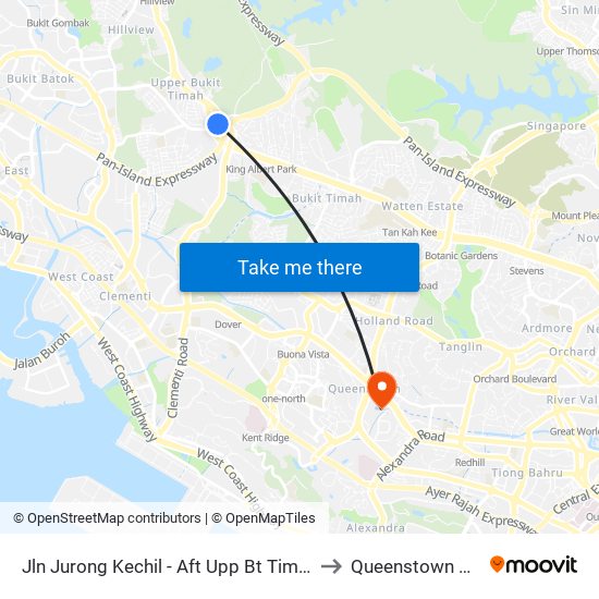 Jln Jurong Kechil - Aft Upp Bt Timah Rd (42259) to Queenstown Stadium map