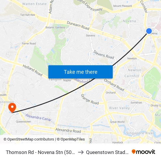 Thomson Rd - Novena Stn (50038) to Queenstown Stadium map