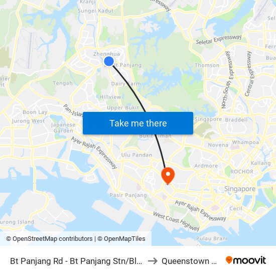 Bt Panjang Rd - Bt Panjang Stn/Blk 604 (44251) to Queenstown Stadium map