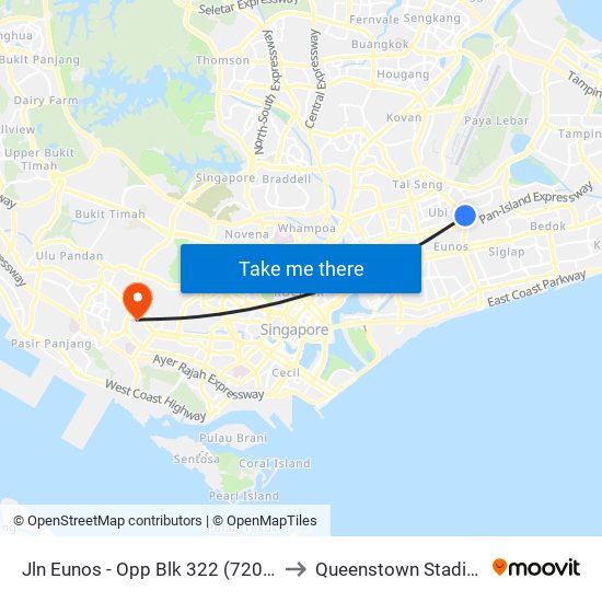 Jln Eunos - Opp Blk 322 (72019) to Queenstown Stadium map