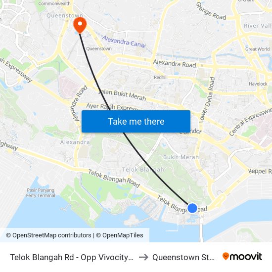 Telok Blangah Rd - Opp Vivocity (14119) to Queenstown Stadium map