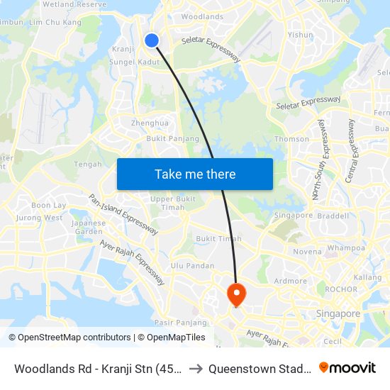 Woodlands Rd - Kranji Stn (45139) to Queenstown Stadium map