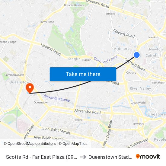 Scotts Rd - Far East Plaza (09219) to Queenstown Stadium map