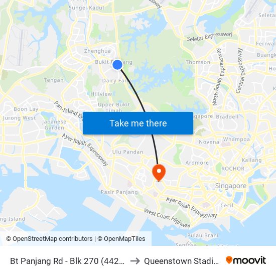 Bt Panjang Rd - Blk 270 (44261) to Queenstown Stadium map