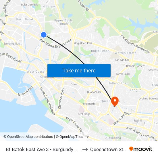Bt Batok East Ave 3 - Burgundy Hill (42319) to Queenstown Stadium map