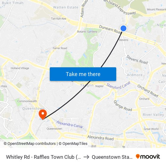 Whitley Rd - Raffles Town Club (40231) to Queenstown Stadium map