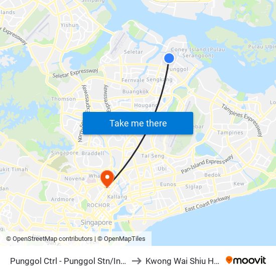 Punggol Ctrl - Punggol Stn/Int (65259) to Kwong Wai Shiu Hospital map