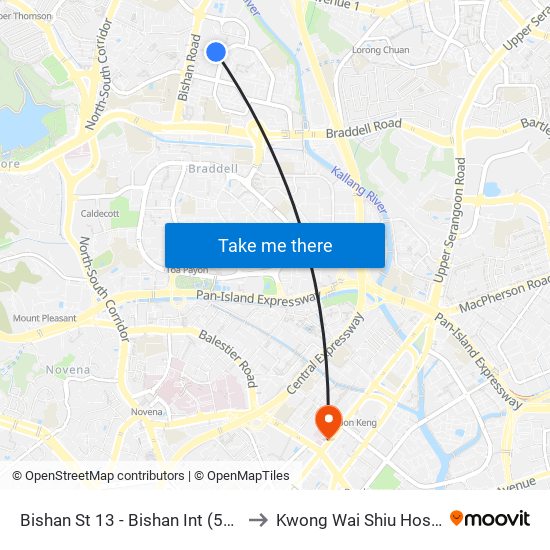 Bishan St 13 - Bishan Int (53009) to Kwong Wai Shiu Hospital map