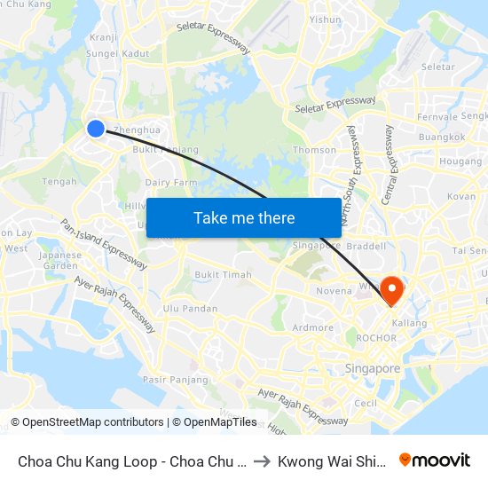 Choa Chu Kang Loop - Choa Chu Kang Int (44009) to Kwong Wai Shiu Hospital map