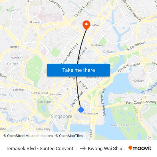 Temasek Blvd - Suntec Convention Ctr (02151) to Kwong Wai Shiu Hospital map