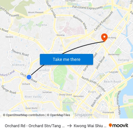 Orchard Rd - Orchard Stn/Tang Plaza (09047) to Kwong Wai Shiu Hospital map