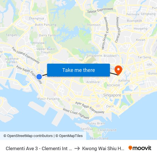 Clementi Ave 3 - Clementi Int (17009) to Kwong Wai Shiu Hospital map