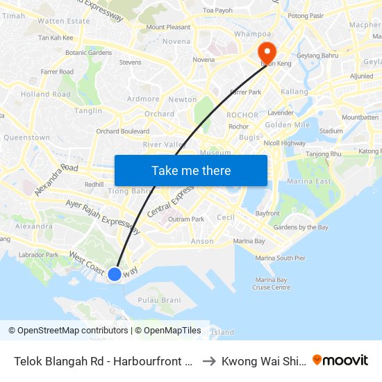 Telok Blangah Rd - Harbourfront Stn/Vivocity (14141) to Kwong Wai Shiu Hospital map
