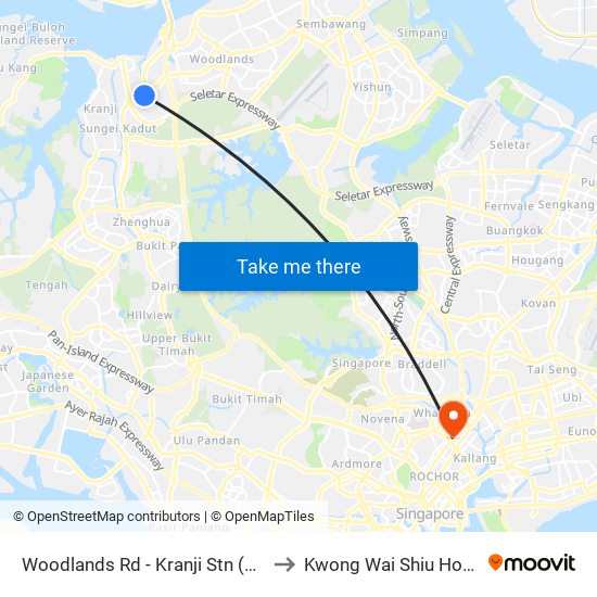 Woodlands Rd - Kranji Stn (45139) to Kwong Wai Shiu Hospital map