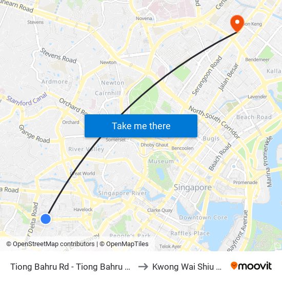 Tiong Bahru Rd - Tiong Bahru Stn (10169) to Kwong Wai Shiu Hospital map