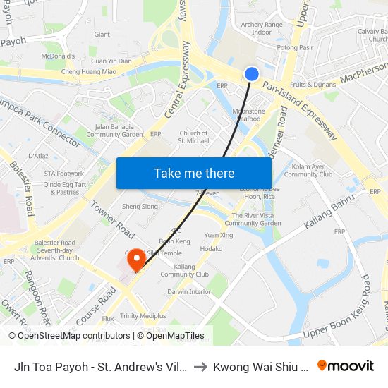 Jln Toa Payoh - St. Andrew's Village (60081) to Kwong Wai Shiu Hospital map