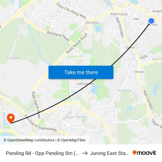 Pending Rd - Opp Pending Stn (44221) to Jurong East Stadium map
