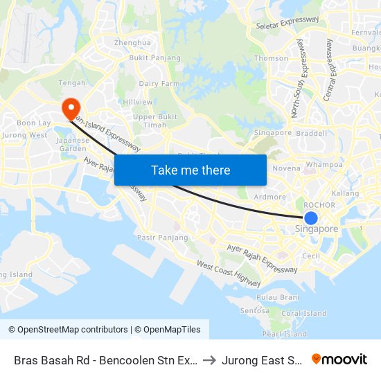 Bras Basah Rd - Bencoolen Stn Exit B (08069) to Jurong East Stadium map