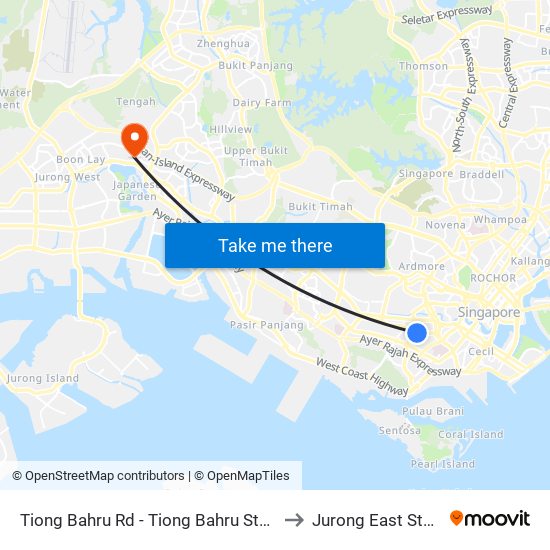 Tiong Bahru Rd - Tiong Bahru Stn (10169) to Jurong East Stadium map