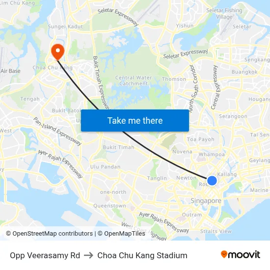 Opp Veerasamy Rd to Choa Chu Kang Stadium map
