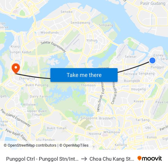 Punggol Ctrl - Punggol Stn/Int (65259) to Choa Chu Kang Stadium map