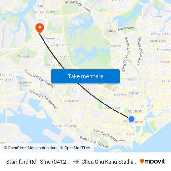 Stamford Rd - Smu (04121) to Choa Chu Kang Stadium map