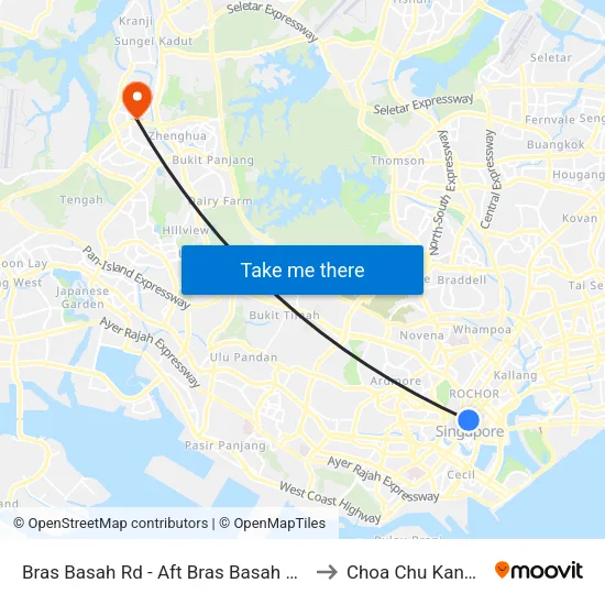 Bras Basah Rd - Aft Bras Basah Stn Exit A (04179) to Choa Chu Kang Stadium map