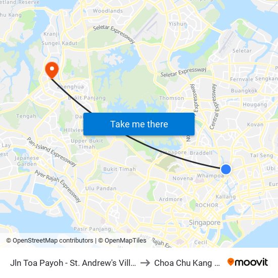Jln Toa Payoh - St. Andrew's Village (60081) to Choa Chu Kang Stadium map