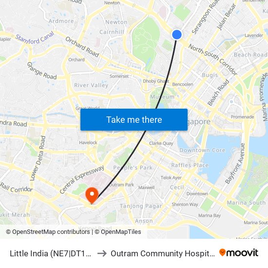 Little India (NE7|DT12) to Outram Community Hospital map