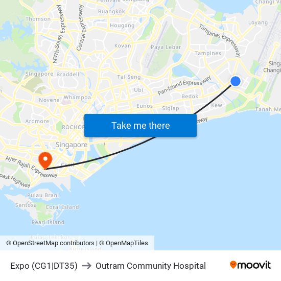 Expo (CG1|DT35) to Outram Community Hospital map