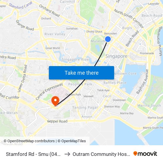 Stamford Rd - Smu (04121) to Outram Community Hospital map