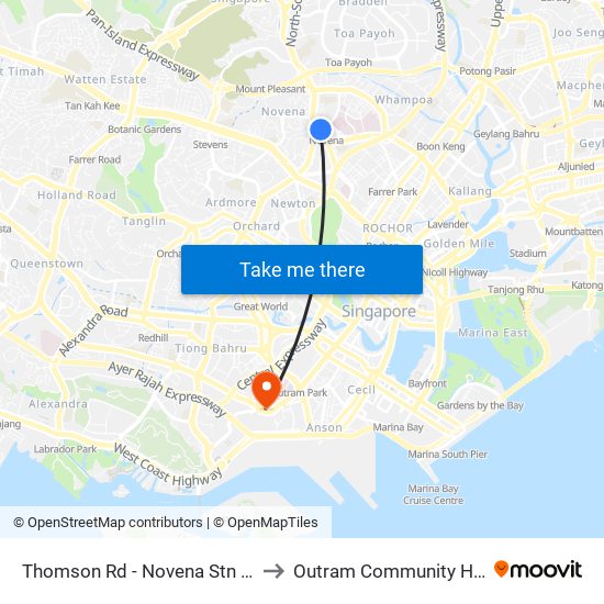 Thomson Rd - Novena Stn (50038) to Outram Community Hospital map